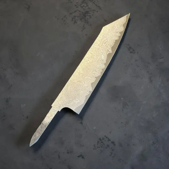 Hatsukokoro VG-XEOS Kurozome Damascus Kiritsuke 210mm – Blade Only