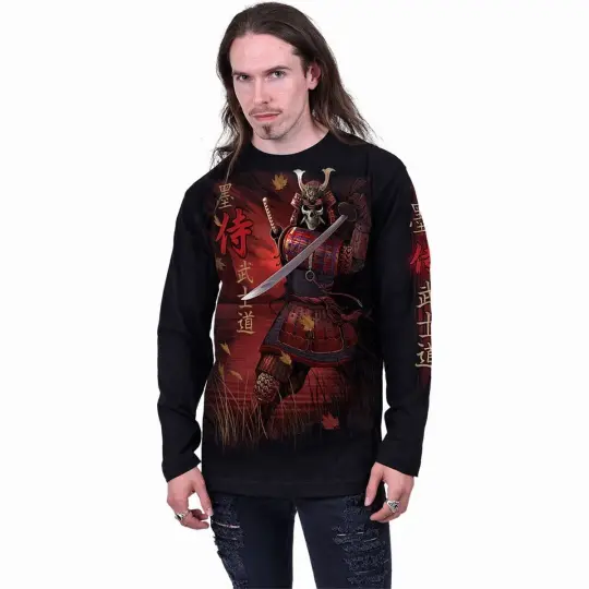 SAMURAI Longsleeve T-Shirt Black - Top Quality 100% Cotton