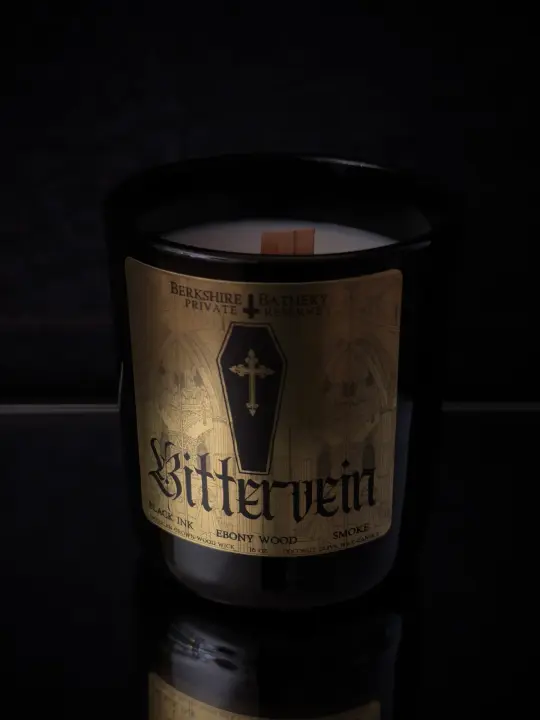 BITTERVEIN | Black Ink + Ebony Wood - 16oz Wood Wick Candle