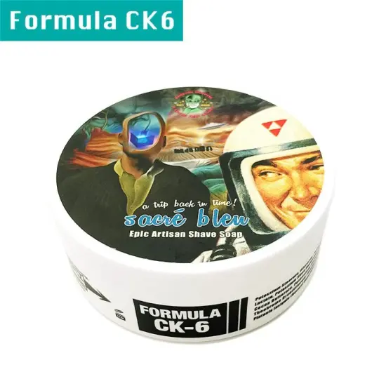 Sacré Bleu Artisan Shaving Soap | Ultra Premium CK-6 Formula | Homage To Original Aqua Velva! | 4 oz