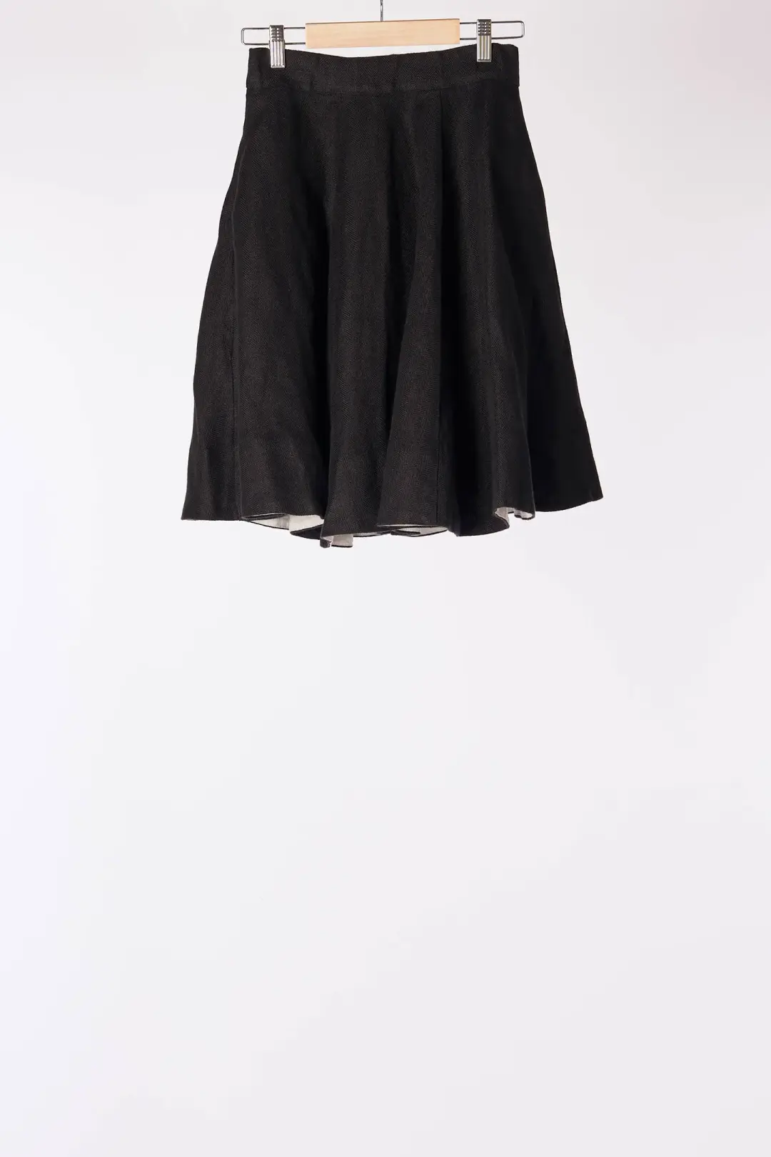 Black Herringbone, Mini Classic Skirt