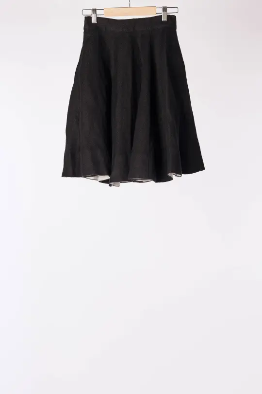 Black Herringbone, Mini Classic Skirt