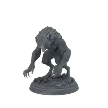 Ancient Werewolf: Huge Lycanthrope Boss RPG Miniature (32mm)