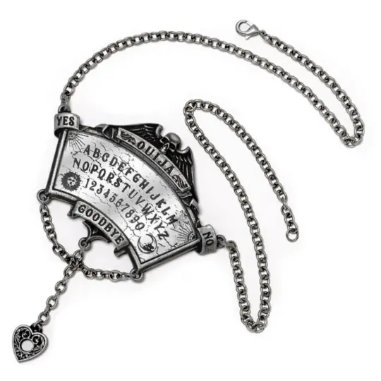 Crowley’s Spirit Board Necklace in Antiqued Pewter