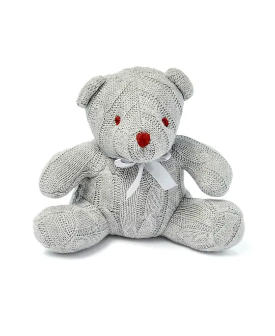 Baby Mode Cable Knit Snuggle Bear, Gray