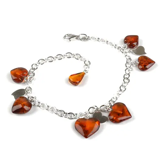 Charming Amber Hearts Bracelet