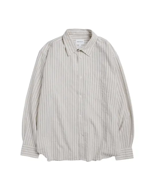 Norse Projects Falster Stripe Oversized Shirt Natural Ecru