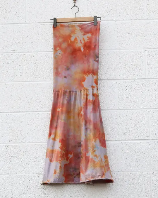 OOAK - Love Me 2 Times Simplicity Below Knee Dress / S / Organic Cotton / Ice Dye (487)