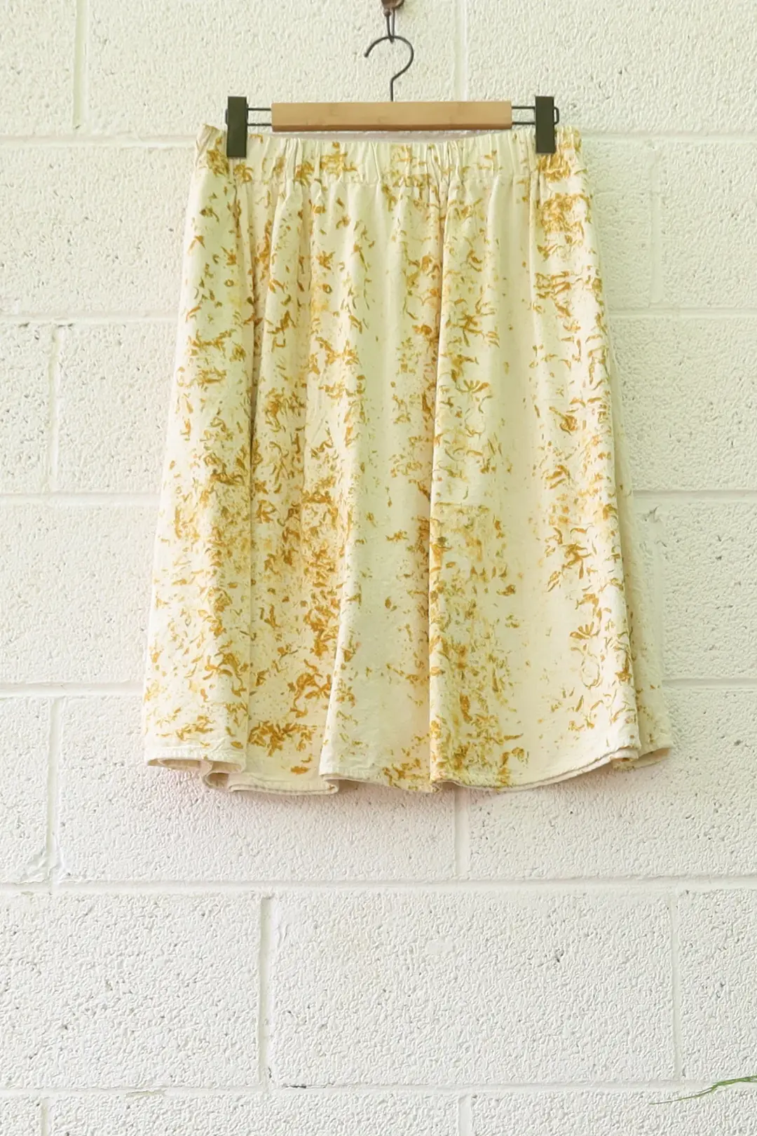 Sale - Mimosa Below Knee Skirt / Raw Silk / 3XL / Marigold Flower (10)