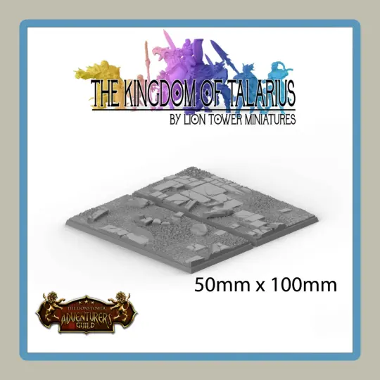 50x100mm Rectangular Bases 2 Pack