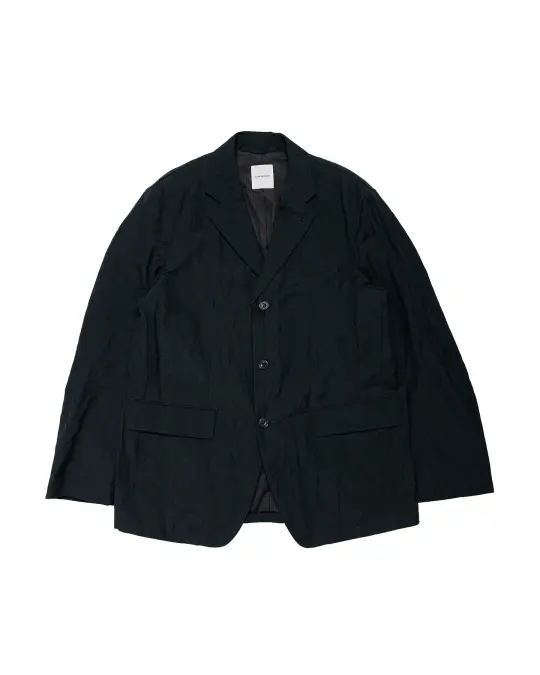 Sage de Cret WO/LI Tumble Washed Three-Button Tailored Jacket Black
