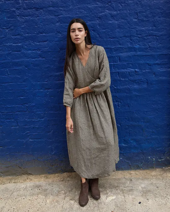 BIEL wrap-front linen dress