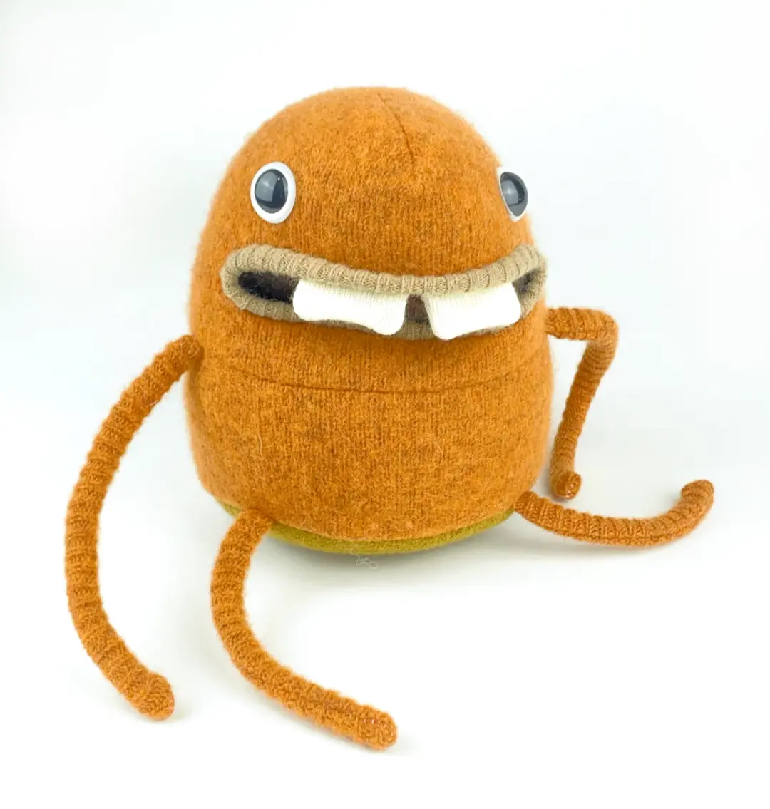 Rocky the handmade upcycled sweater monster plush toy