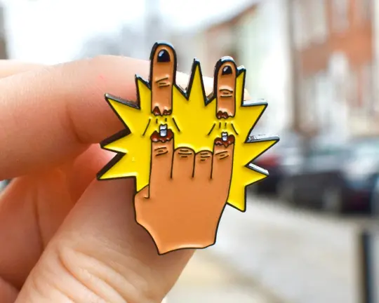 Exploding Hand Enamel Pin