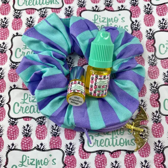 Lizmo's Creations: Scrunchie+ Duo "Dragonfruit Voltage" *OVERSTOCK*