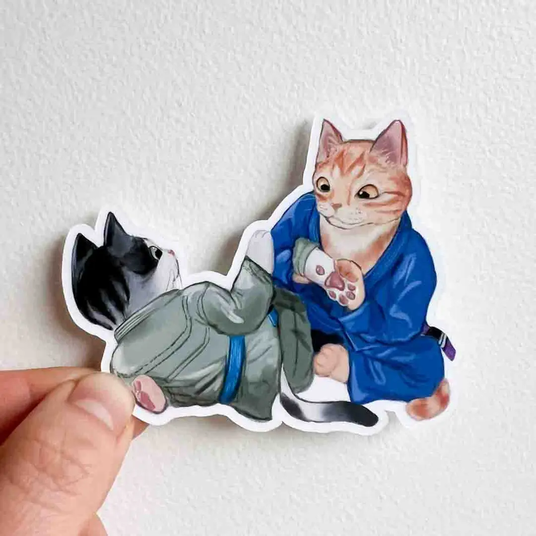 Catjitsu Technique 004 - Toe Bean Hold Sticker, 3" | Wholesale 6 Pack