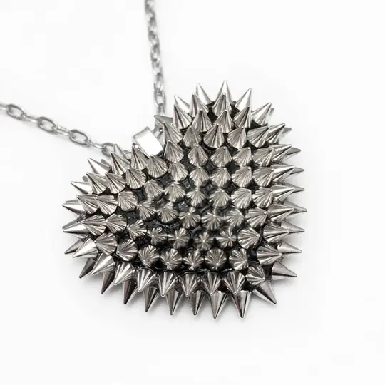 Mini Spiked Heart Necklace