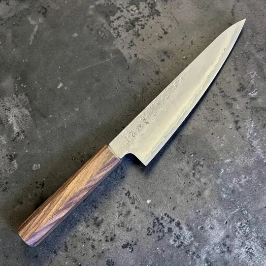 Hatsukokoro Ginrei Silver #3 Ko Santoku 150mm with Mono Ebony Handle