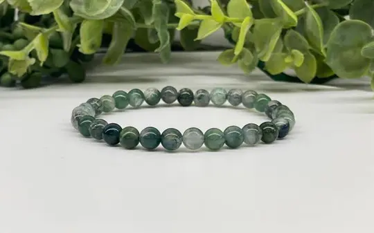 Moss Agate Stretchable Bracelet