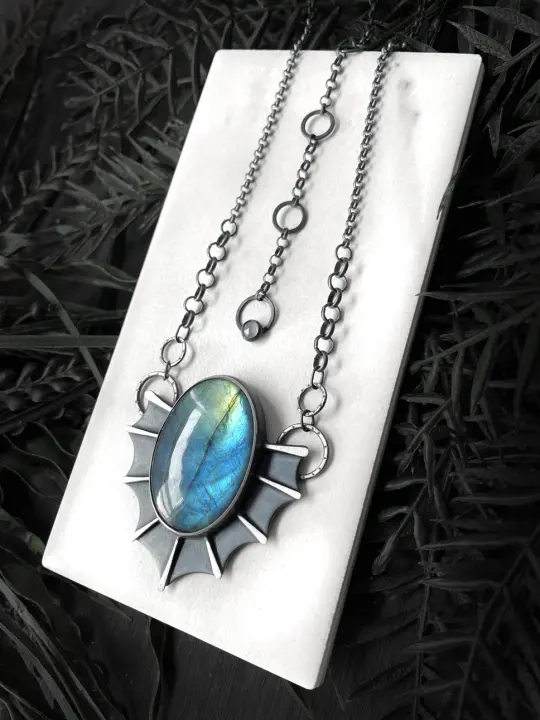 Large Oval Labradorite Pendant