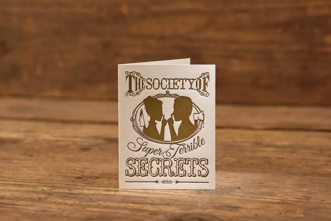 Super Terrible Secrets Letterpress Card (A2: 5.5 x 4.25")