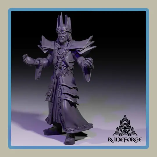 render of 28mm miniature necromancer