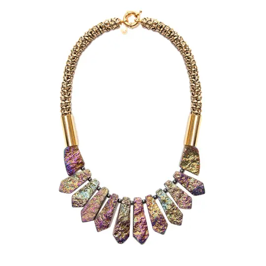 "LUMINESCENCE" Gold Druzy Agate Stone Neckpiece - Limited Edition of two only.