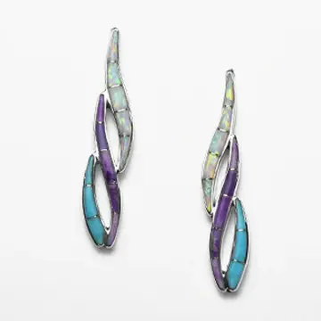 Mixed Stones Inlaid Earrings