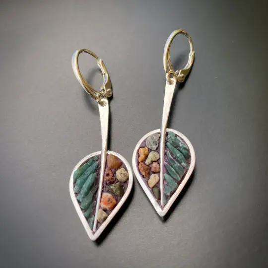 Snake River Leaf Earrings