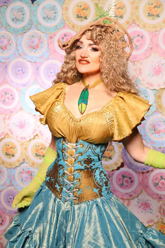 Wench Corset in Turquoise & Bronze Medallion - The Minerally Mine Collection