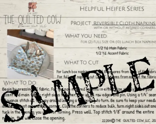 Helpful Heifer Reversible Cloth Napkins