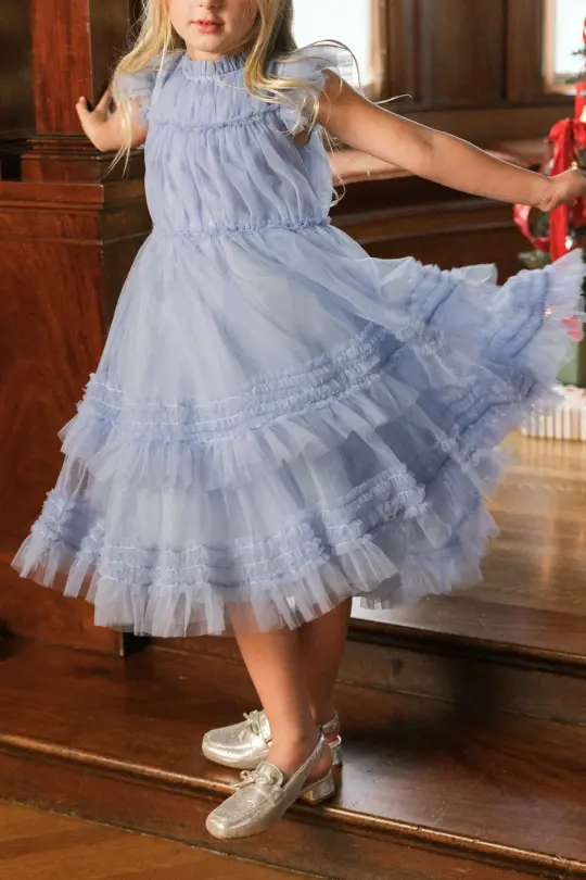 Mini Effie Dress in Misty Blue