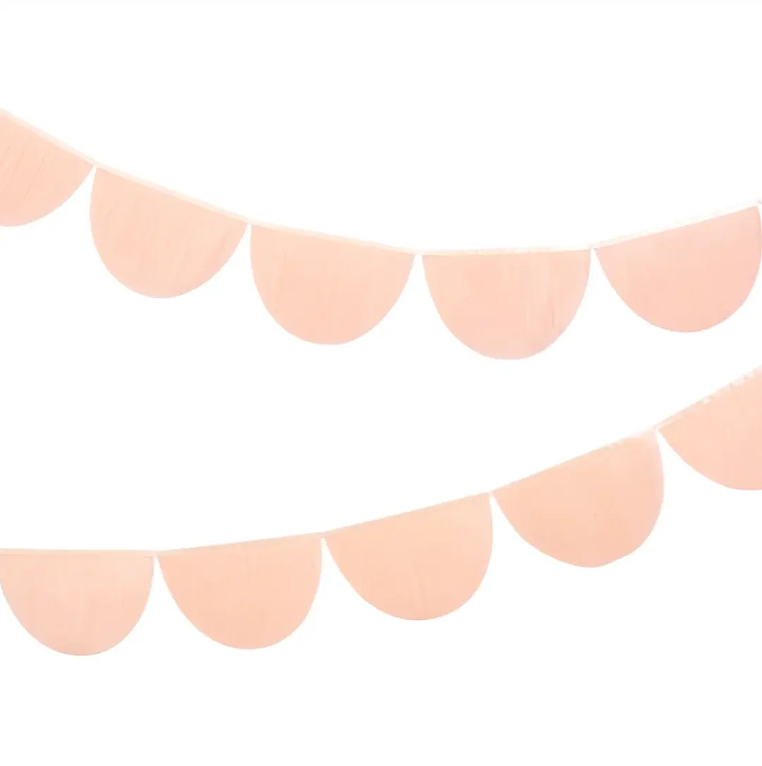 Peach Tissue Paper Scallop Garland