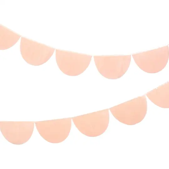 Peach Tissue Paper Scallop Garland