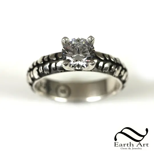 Ladies Mud Bogger® by Interco® Tire Tread Solitaire Engagement Ring
