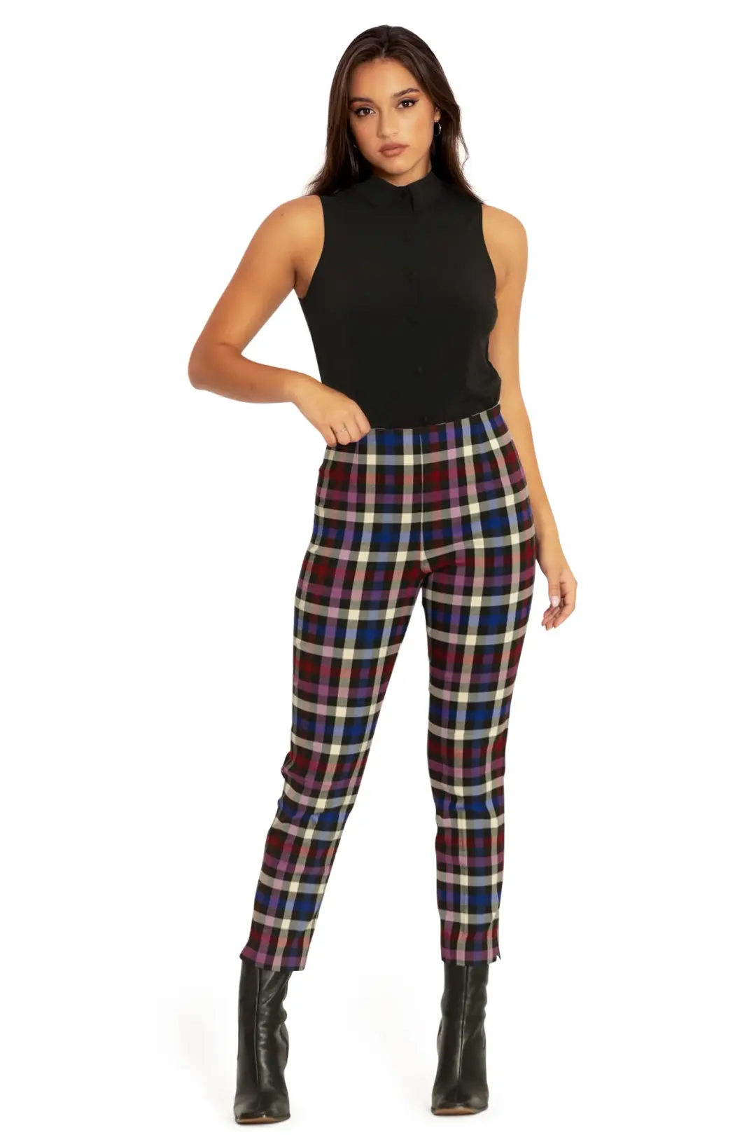 Tartan Static Cigarette Pants