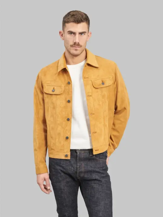 Double Helix "The Boxer Beige" Suede Horsehide Jacket