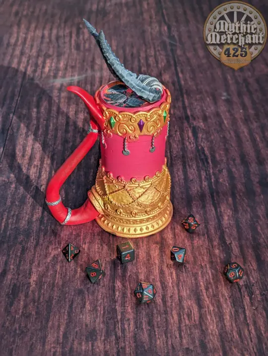 Demon-Blooded Tiefling 3D Printed Mythic Mug Stein | Tabletop RPG Dice Gaming Cosplay | Dungeons and Dragons D&D Wargaming | Drink Koozie