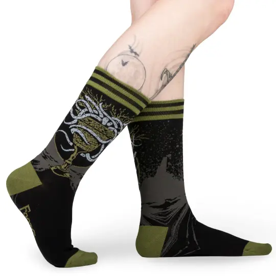 Chalice of Serpents Crew Socks - Gothic Occult Socks - Alternative Fashion Accessory