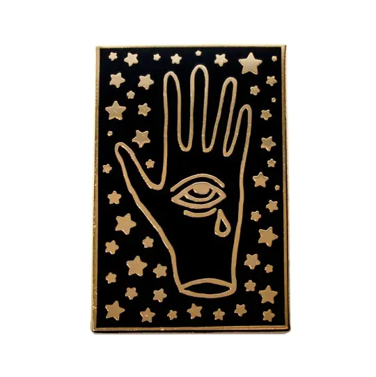 Crying Third Eye Hand Pin Gold
