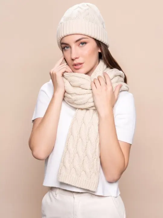 Suri Cable Knitted Hat & Scarf
