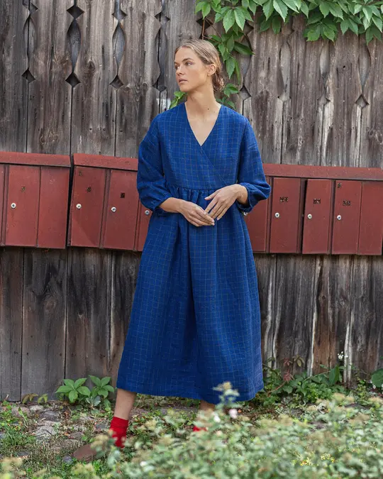 BIEL wrap-front linen dress