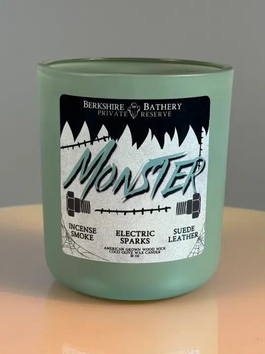 MONSTER | Smoke + Suede - 16oz Wood Wick Candle - LAST ONE