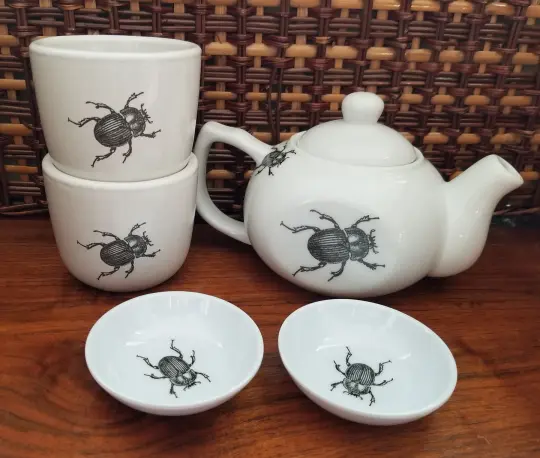New insect collection! black beetle tea set