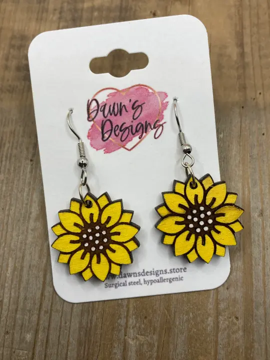Sunflower Hand Drawn Dangle