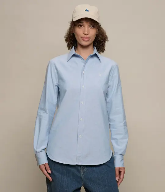 Shaped Cotton Oxford Long Sleeve Shirt