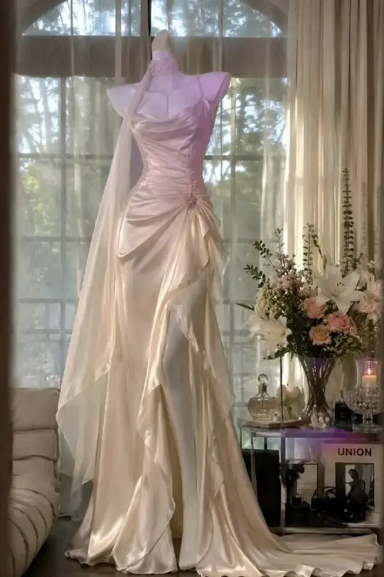 Dreamy Gradient Prom Gown , Silky Chiffon Bodycon Maxi Party Dress Evening Dress RS1365