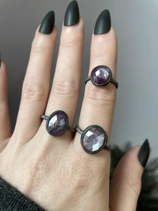 Dark Pink Sapphire Ring