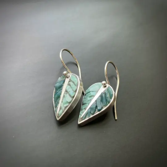 Sage Green Leaf Earrings