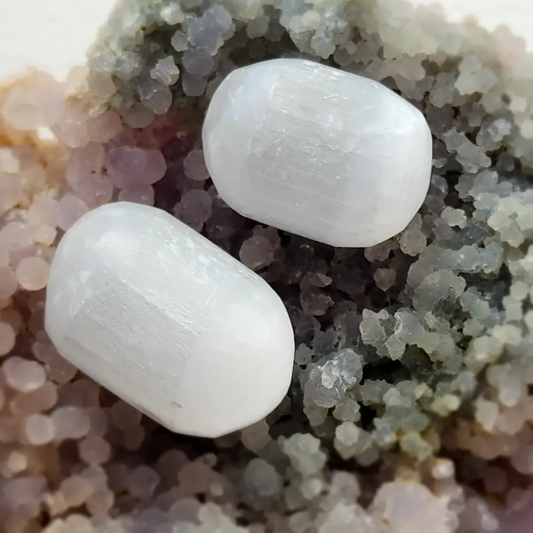 Selenite Tumble Pair